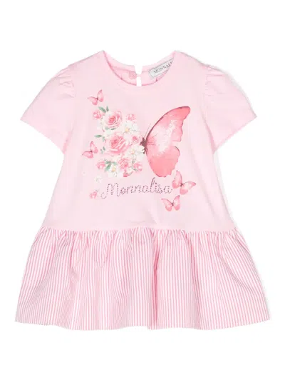 Monnalisa Babies' Rhinestone-embellishment Dress In Pink