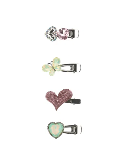 Monnalisa Babies'   Rhinestone Hair Clips In Metallic
