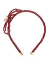 Monnalisa Rhinestone Knit Headband In Ruby Red