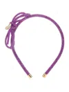 Monnalisa Rhinestone Knit Headband In Wisteria