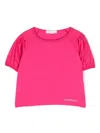 Monnalisa T-shirt Mit Strass-logo In Pink