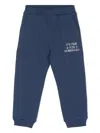 Monnalisa Rhinestone-logo Seamed Track Pants In 蓝色