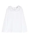 Monnalisa Rhinestone-logo T-shirt In White