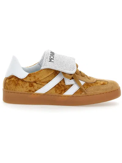 Monnalisa Kids'   Rhinestone Velvet Shoes In Brown