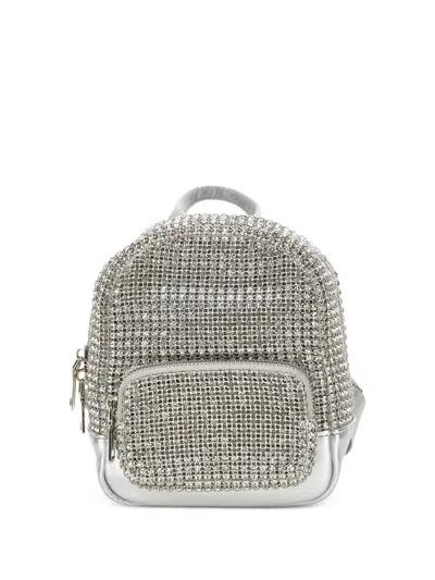 Monnalisa Rhinestone-embellished Backpack In Silver