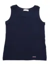 Monnalisa Ribbed Basic Top In Blue