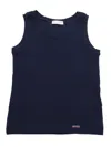 Monnalisa Ribbed Basic Top In Blue