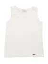 Monnalisa Fine-ribbed Tank Top In White
