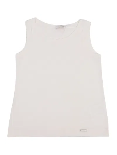 Monnalisa Kids' Ribbed Basic Top In Gray