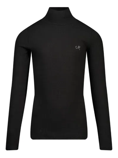 Monnalisa Kids' Ribbed High-neck Top In Black