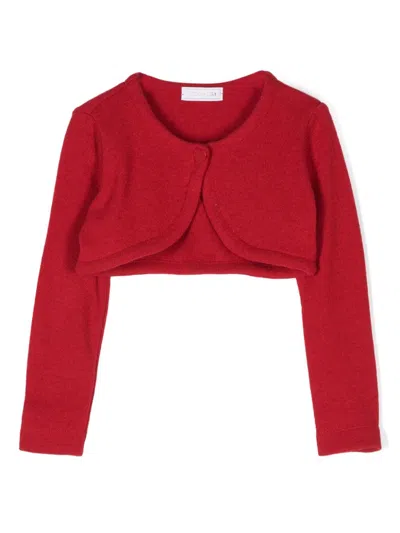 MONNALISA RIBBED-KNIT CARDIGAN