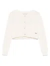 Monnalisa Ribbed-knit Cardigan In White