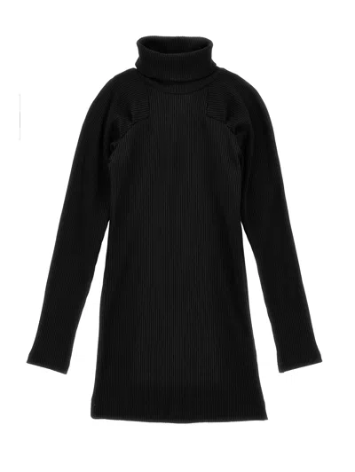 Monnalisa Kids'   Ribbed Knit Dress In Black