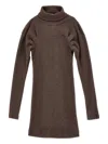 Monnalisa Ribbed-knit Dress In Brown