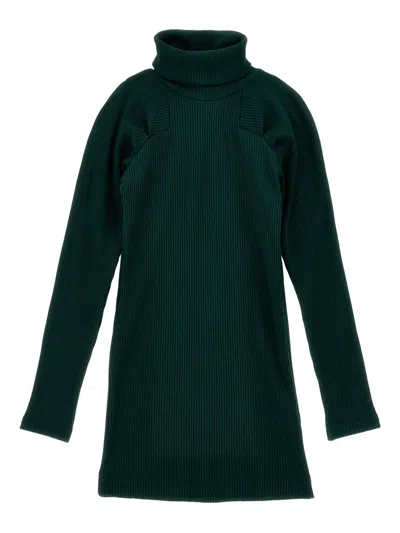 Monnalisa Kids' Ribbed-knit Dress In Green