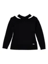 Monnalisa Ribbed-knit Top In Black