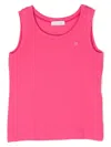 Monnalisa Ribbed Tank Top In Pink