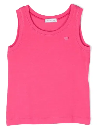 Monnalisa Kids' Ribbed Tank Top In Pink