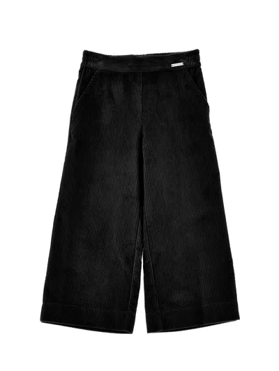 Monnalisa Kids'  Ribbed Trousers In Black
