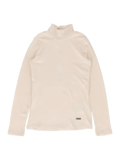 Monnalisa Kids' Ribbed-knit High-neck Sweater In Brown