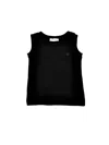 Monnalisa Ribbed Viscose Tank Top In Black