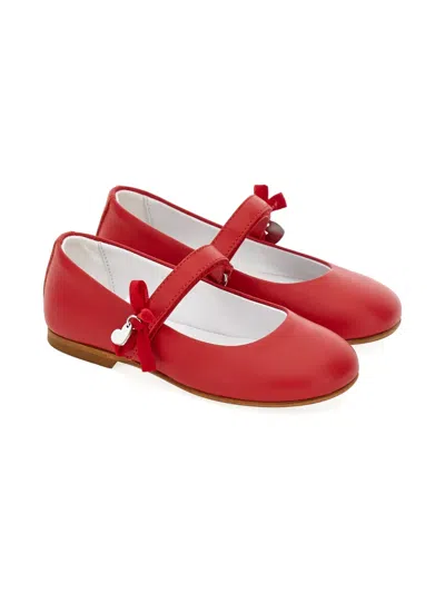 Monnalisa Kids' Ribbon Charm Ballerinas In Red