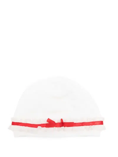 Monnalisa Babies' Ribbon-lace Beanie In White