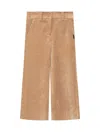 Monnalisa Corduroy Wide-leg Trousers In Marrone Chiaro