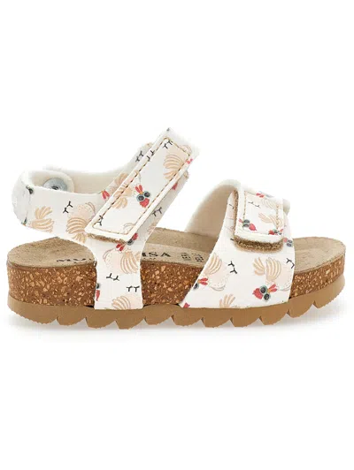 Monnalisa Kids' Sandalen Mit Hahnenmuster In Beige
