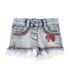 Monnalisa Rope-detail Denim Shorts In Blue