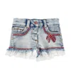 Monnalisa Rope-detail Denim Shorts In Blue