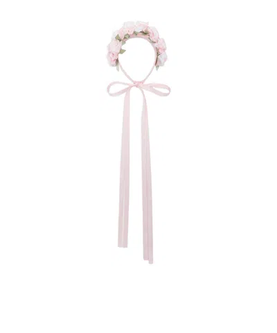 Monnalisa Rose-appliqué Head Band In Pink