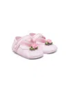 Monnalisa Rose-appliqué Pre-walkers In Pink