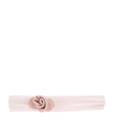 Monnalisa Kids' Rose-detail Elasticated Headband In Pink