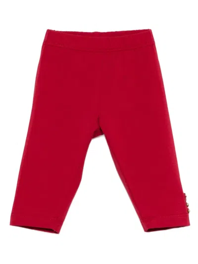 Monnalisa Babies' Rose-embellished Trousers In Red