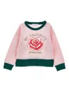 Monnalisa Rose-motif Sweater In Pink