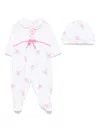 Monnalisa Rose-print Babygrow Set In White