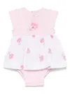 Monnalisa Rose-print Dress In Pink