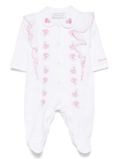 Monnalisa Babies' Rose-print Pyjamas In White