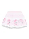 Monnalisa Rose-print Skirt In Pink