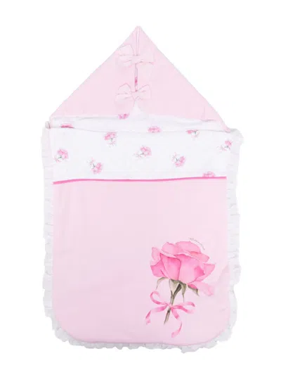 Monnalisa Rose-print Sleeping Bag In Pink