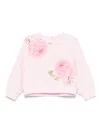 Monnalisa Sweatshirt Mit Rosen-print In Rosa