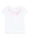 Monnalisa Rose-print T-shirt In White