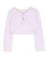 Monnalisa Round-neck Cropped Cardigan In White