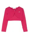 Monnalisa Rounded Cover-up Cardigan In Pink