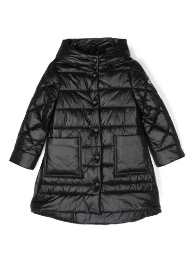 Monnalisa Kids' Rubberised-logo Coat In Black