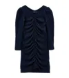Monnalisa Draped Milano Stitch Dress In Blue
