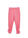 Monnalisa Ruched Milano Stitch Leggings In Azalea