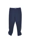 Monnalisa Ruched Milano Stitch Leggings In Dark Blue