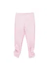 Monnalisa Ruched Milano Stitch Leggings In Rosa Fairy Tale